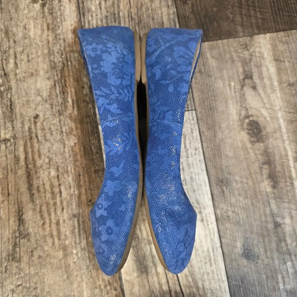 BOC Born Balet Flat Blue Size 7 Snakeskin Print